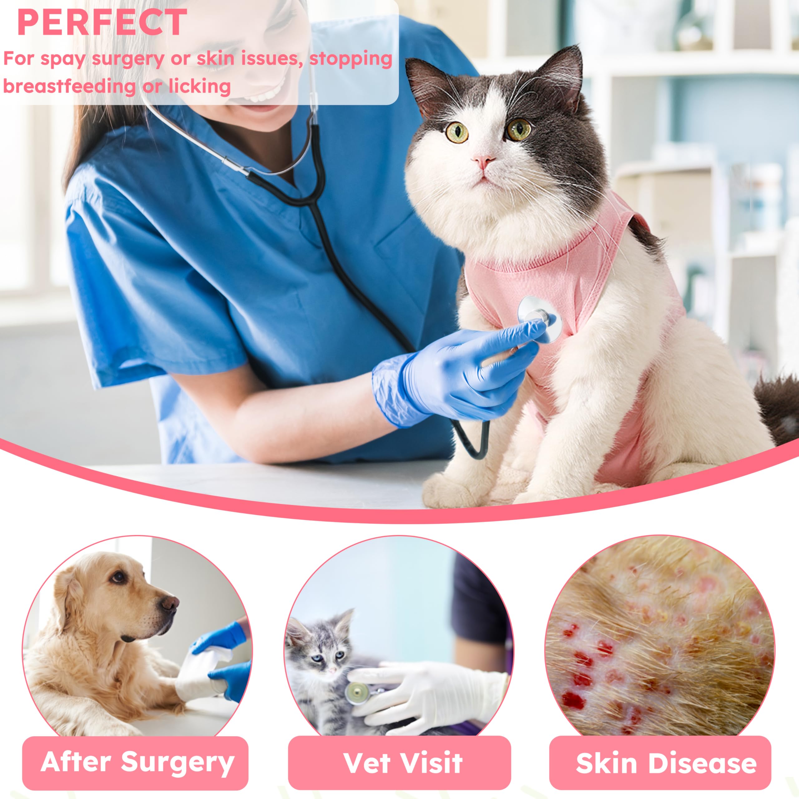Hpetppy cat recovery suit ecollar-alternative provides gentle healing option.