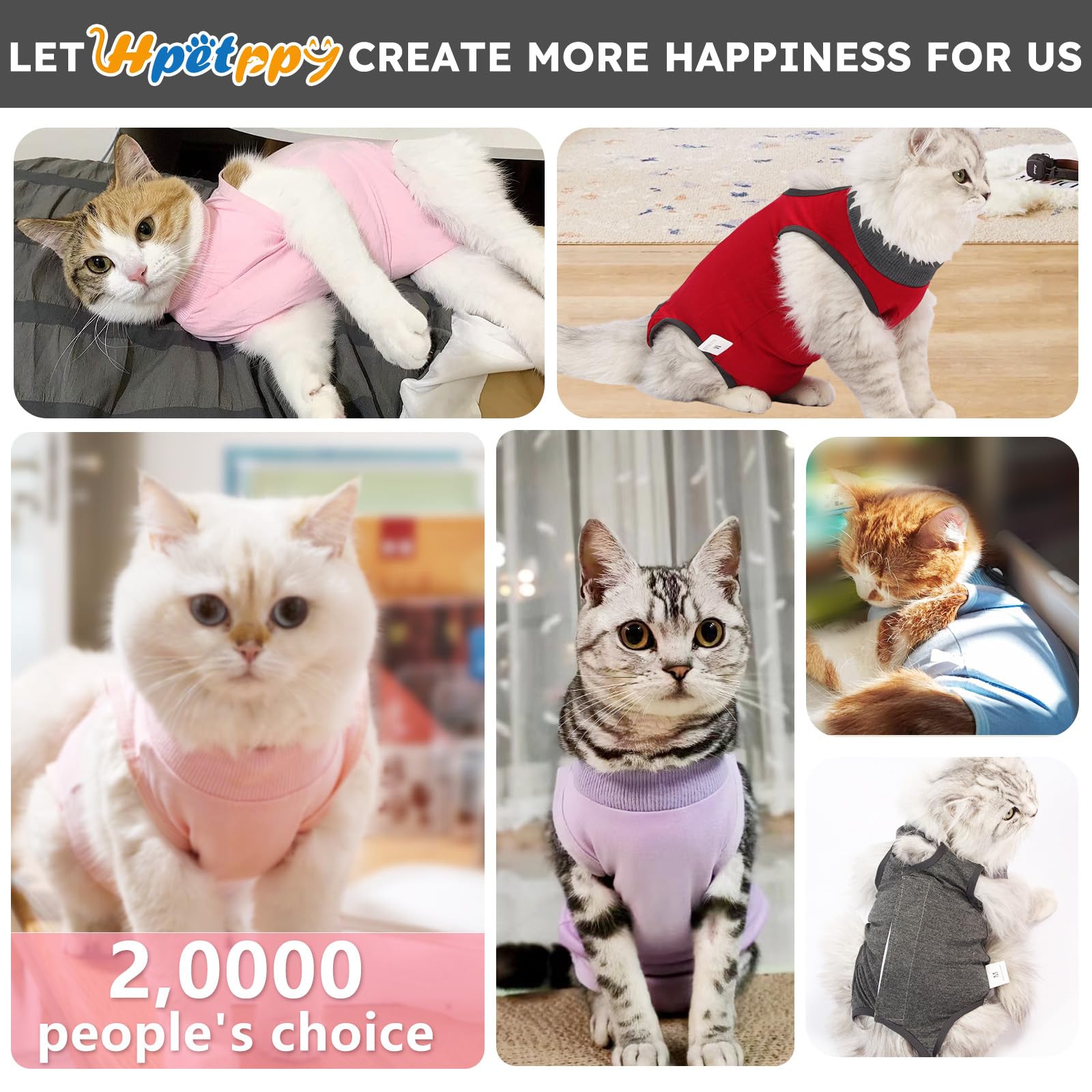 Hpetppy cat recovery-suit-size-reference-s helps choose the right fit for your cat.