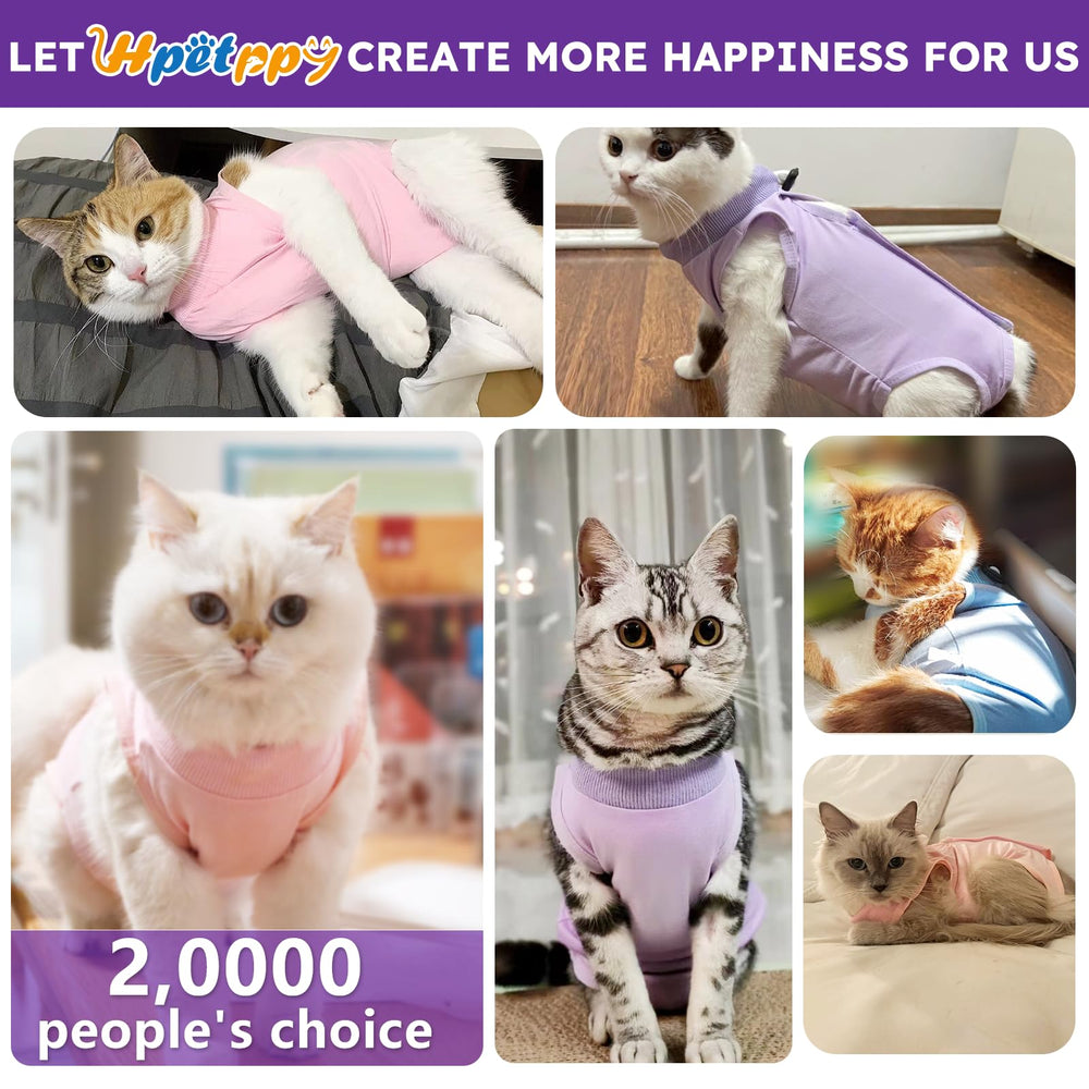 Hpetppy cat surgery recovery suit soft, high-stretch material protecting sensitive areas.