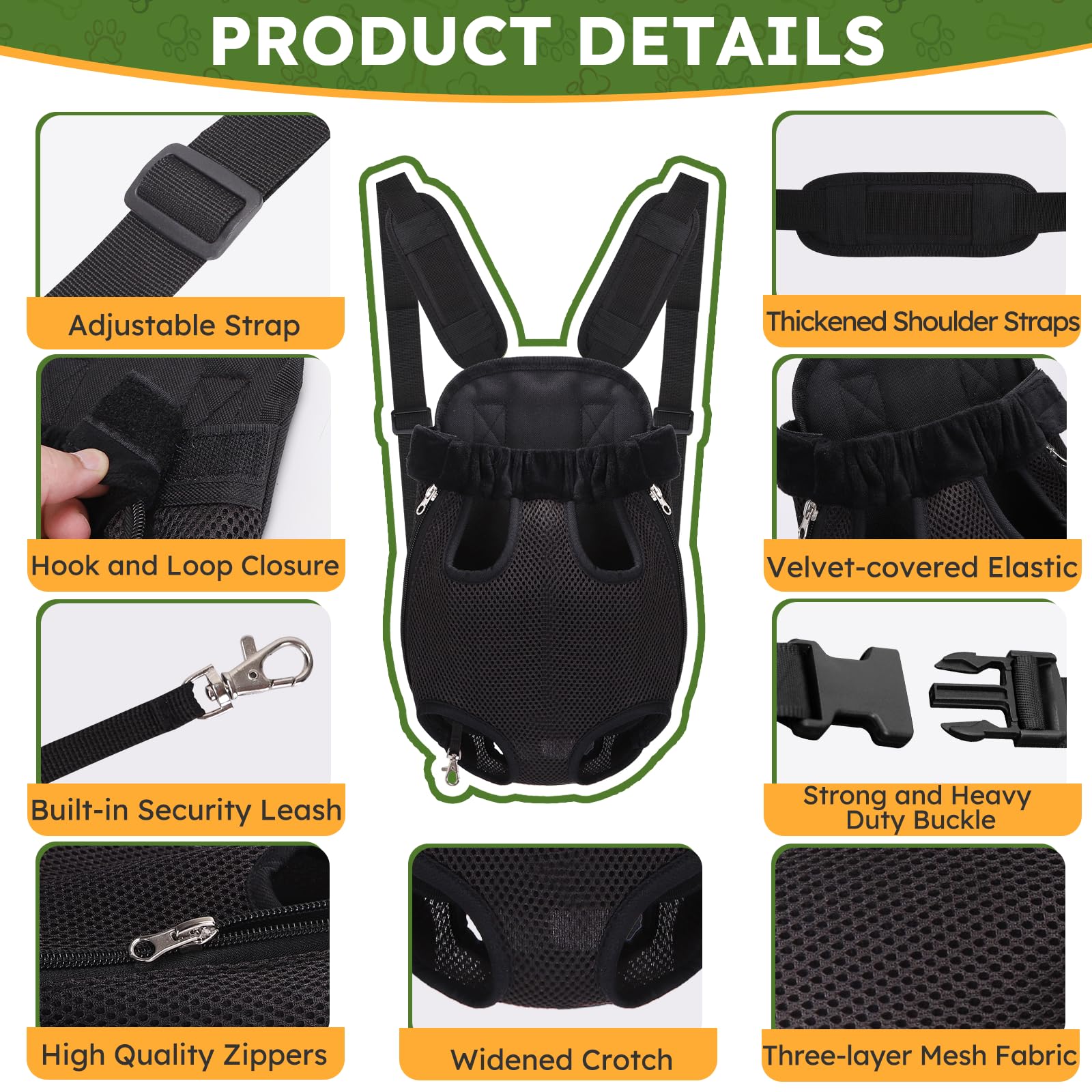 Hpetppy pet carrier backpack side view demonstrating secure fit while on the go.