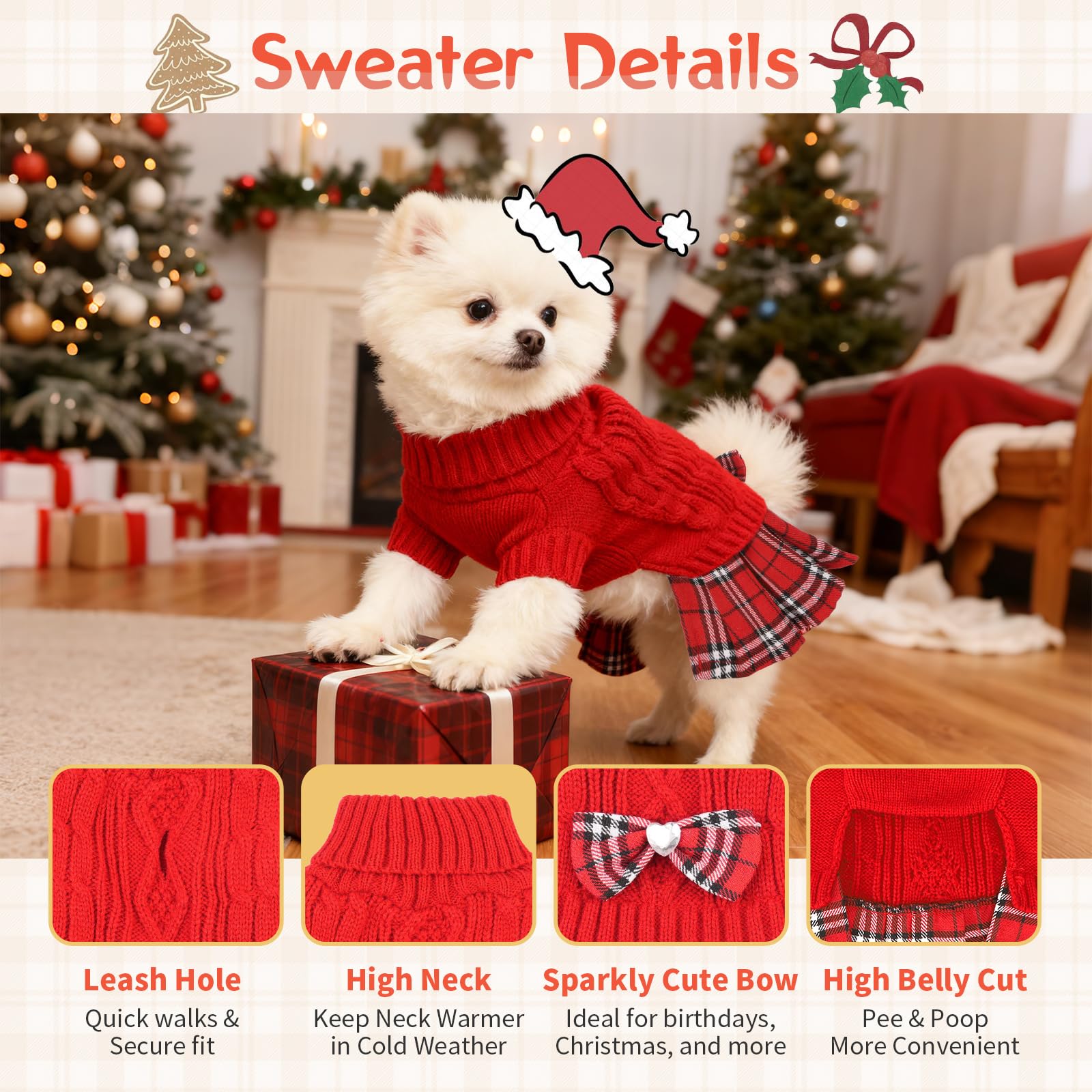 Hpetppy warm turtleneck knit fabric provides cozy coverage for chilly walks.