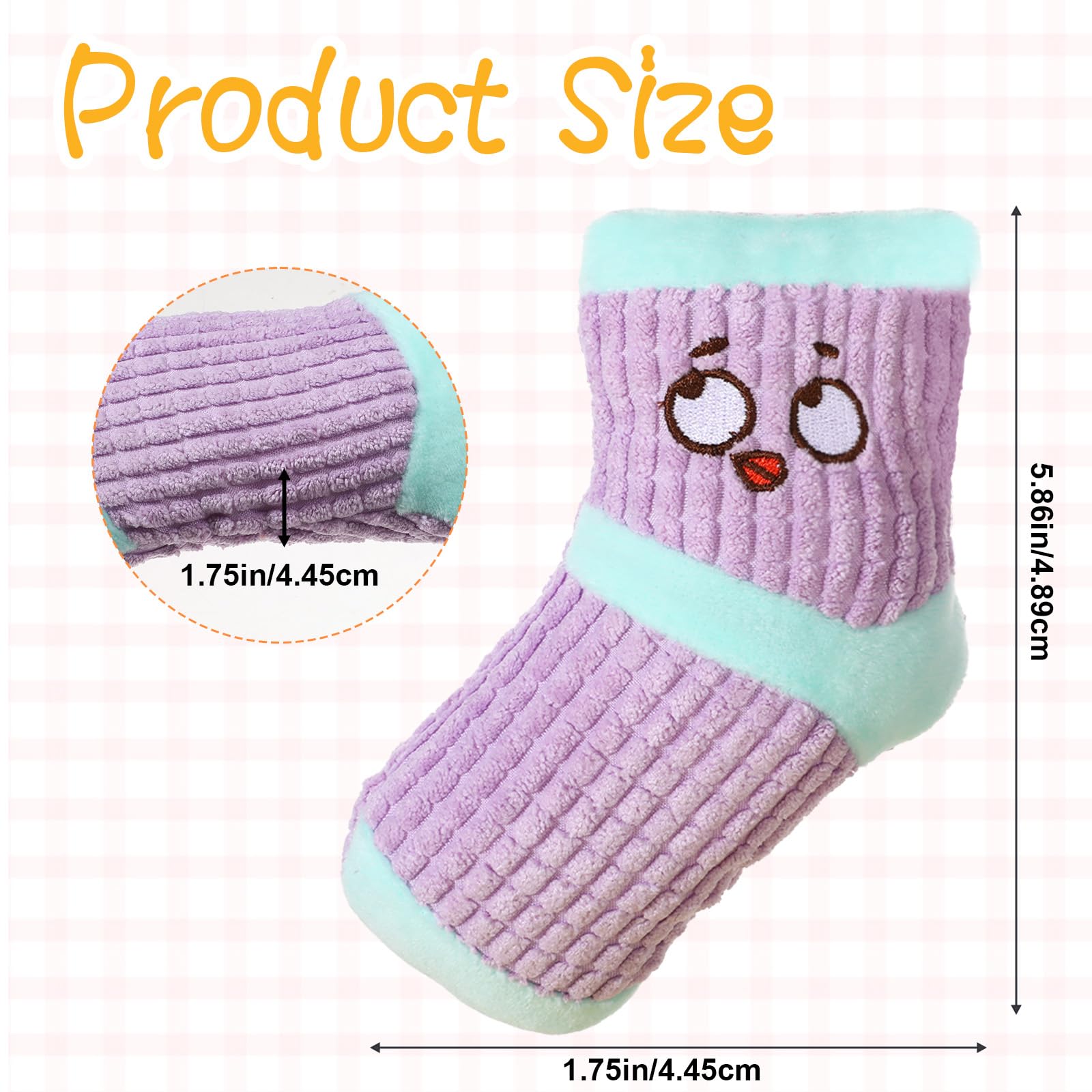 Hpmjz pink plush sock toy close-up highlighting chew-friendly texture for puppies.