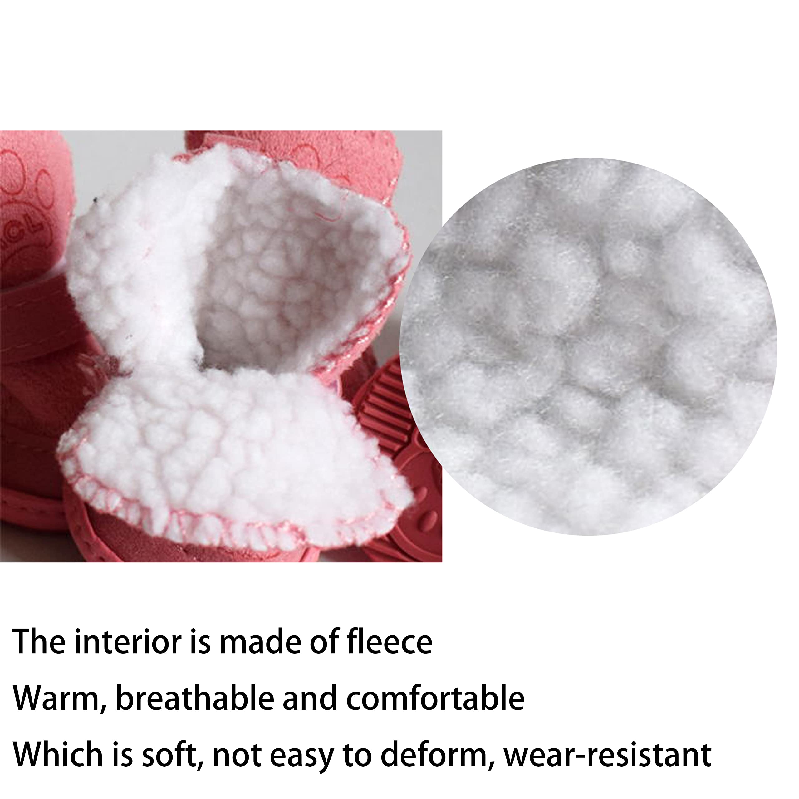 HPWFHPLF dog boots inside fleece for warm winter wear