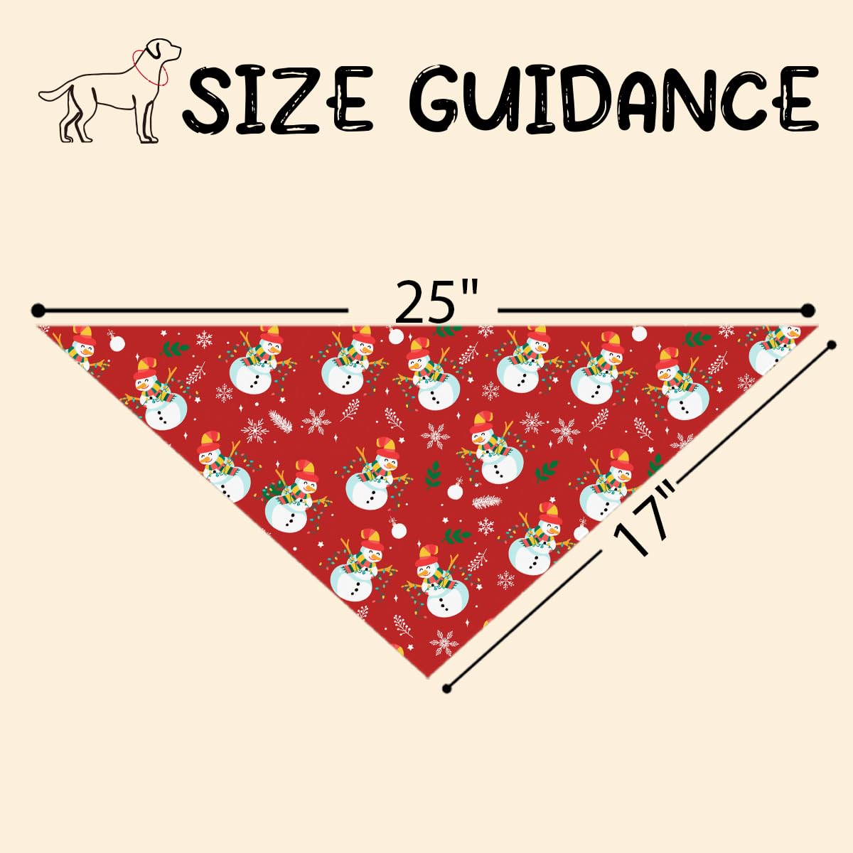 HPXKSHA snowman-lamp-string design bandana adds cheerful holiday charm to dogs.