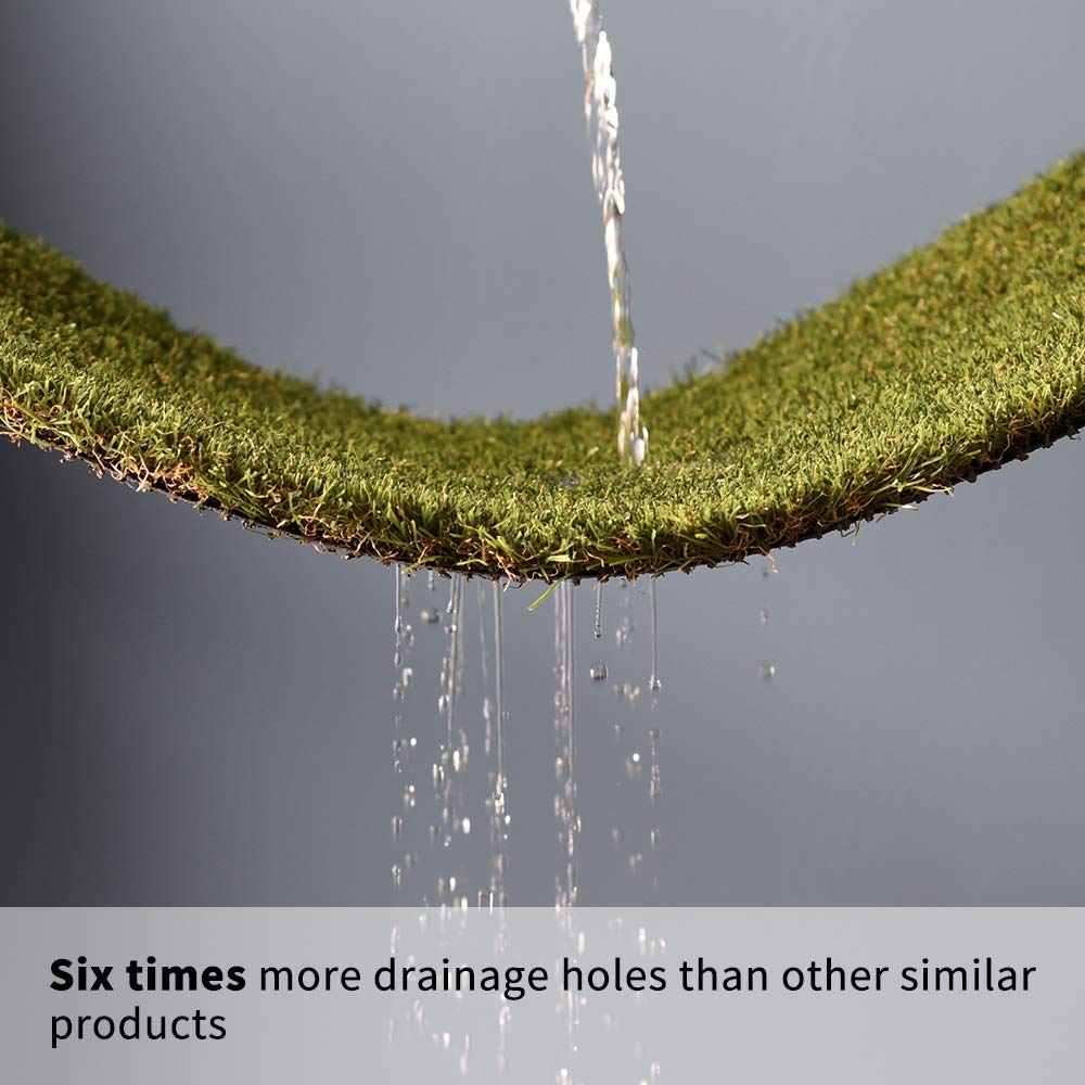 HQ4US 4LEGS black-rubber-backed grass provides steady surface for daily potty breaks.