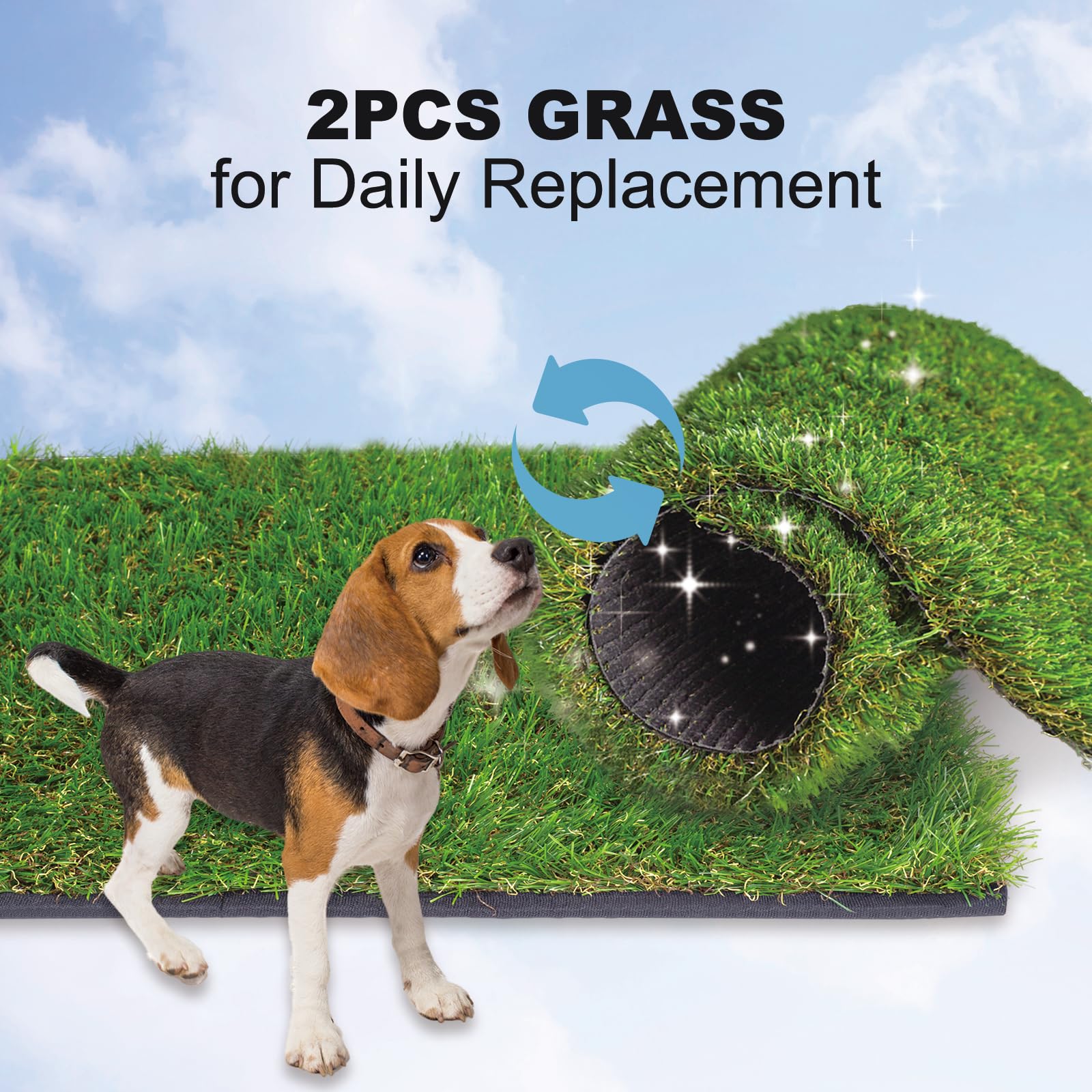 HQ4US 4LEGS grass with hemmed edge ensures neat edges and easy rinsing.