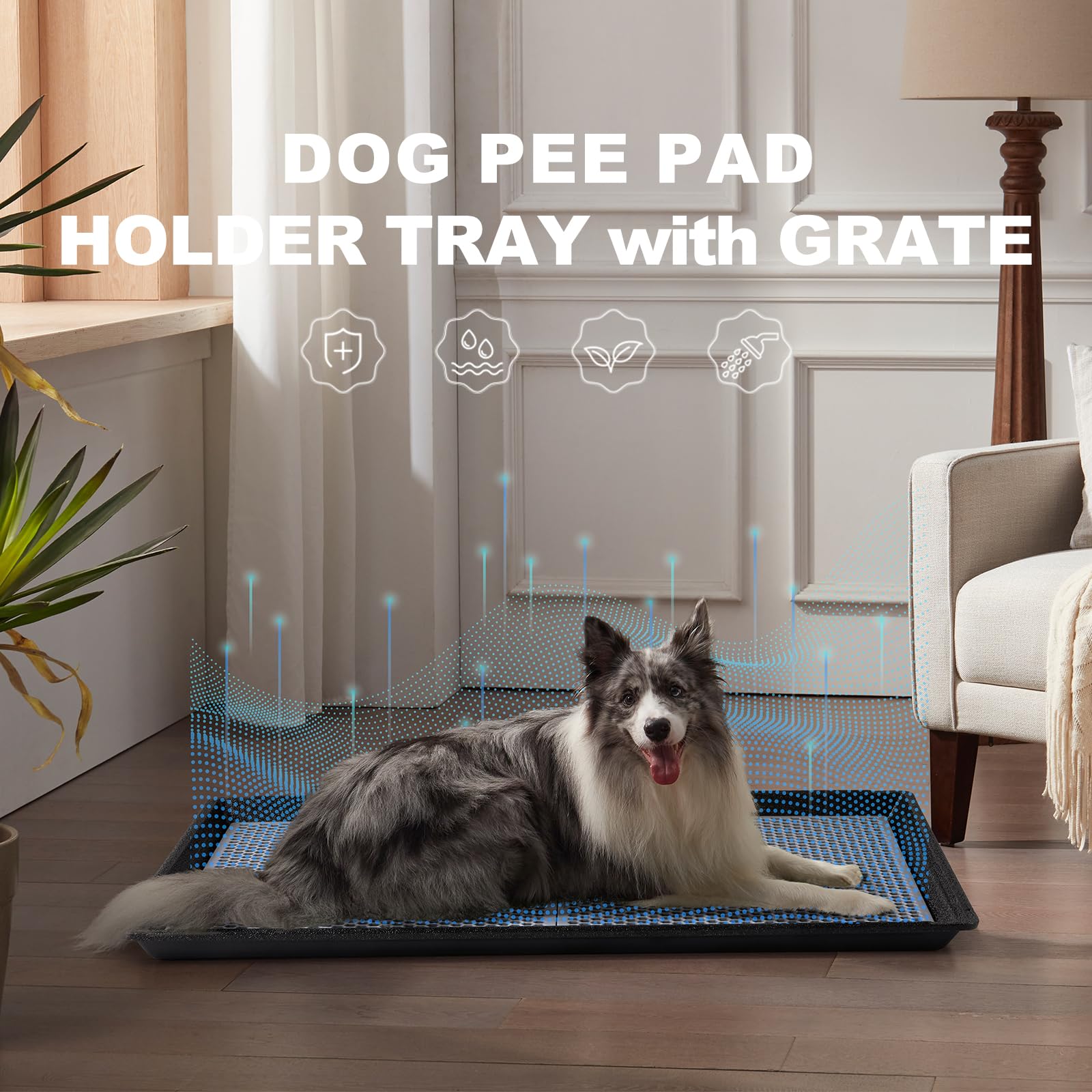 HQ4US 4LEGS grate drainage system keeps pads dry and odors down.