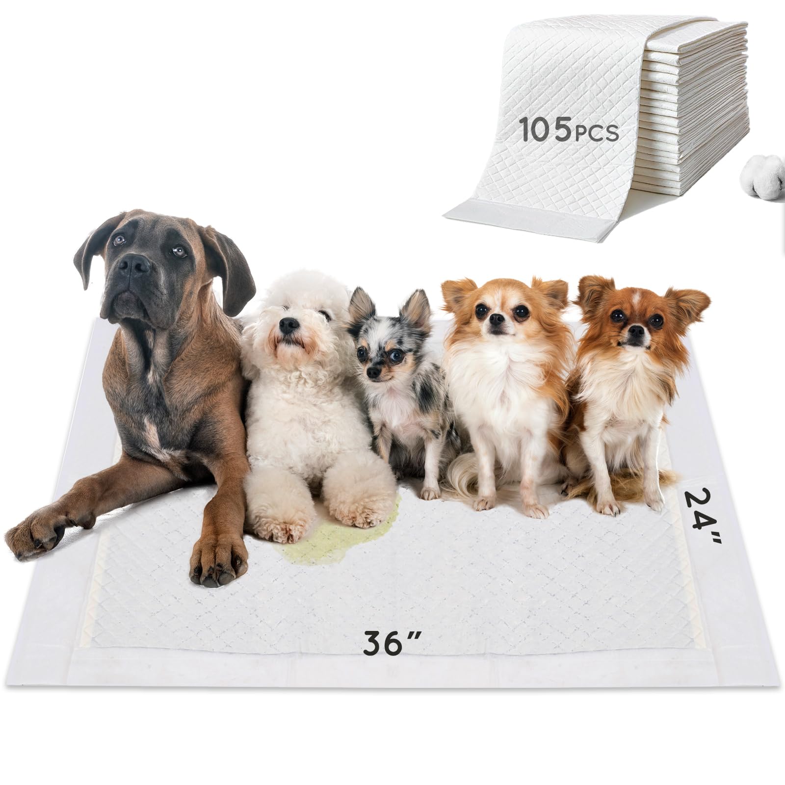 HQ4US 4LEGS large 36x24 pad with thick absorbent core for training