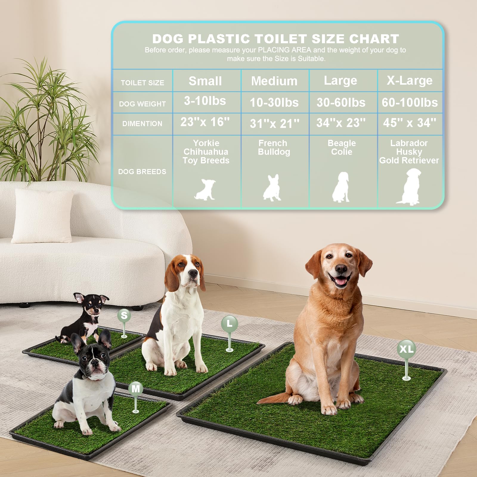 HQ4US 4LEGS two grass mats laid out for daily replacement and odor control.