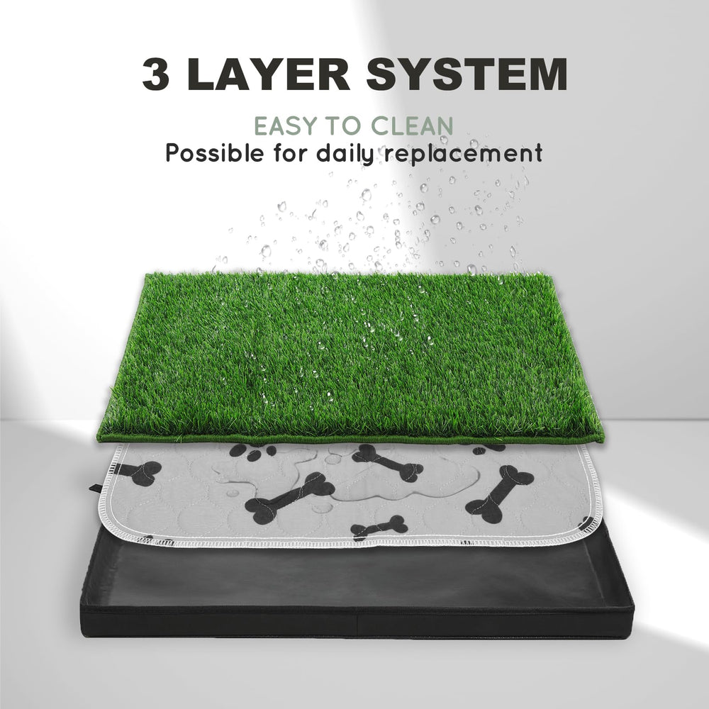 HQ4US 4LEGS ultra-absorbent turf pad stays odor-free for cleaner balcony potty.