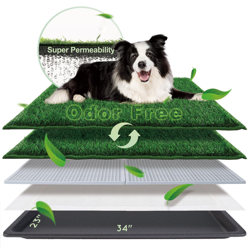 HQ4US 4LEGS large dog grass pad 34x23 inches for spacious indoor potty