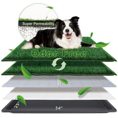 HQ4US 4LEGS large dog grass pad 34x23 inches for spacious indoor potty
