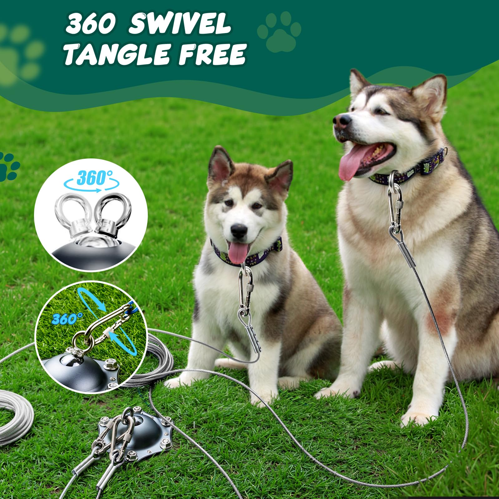 HQQNUO 30ft dog cable for yard or camping use