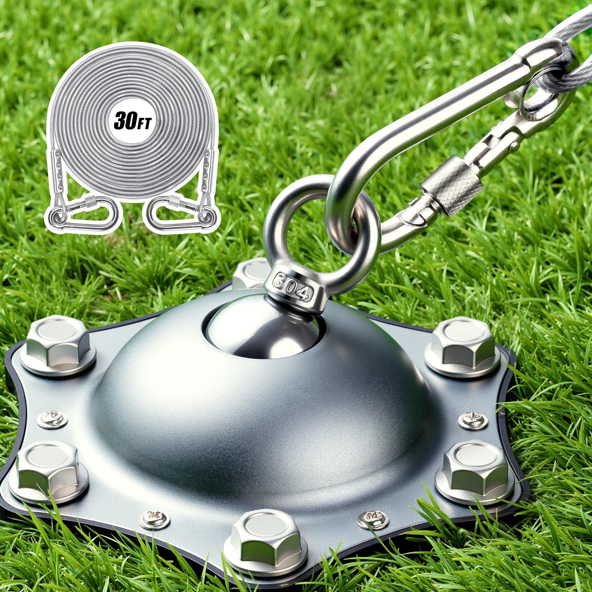 HQQNUO dog tie-out stake with 360° swivel for tangle-free outdoor play