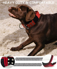 HQSHNY red large dog collar nylon with stainless hardware for safety and secure fittings