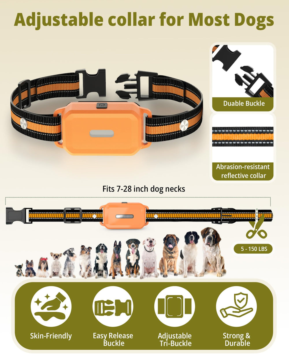 HRRVEE shock collar IPX7 waterproof receiver for all-weather use