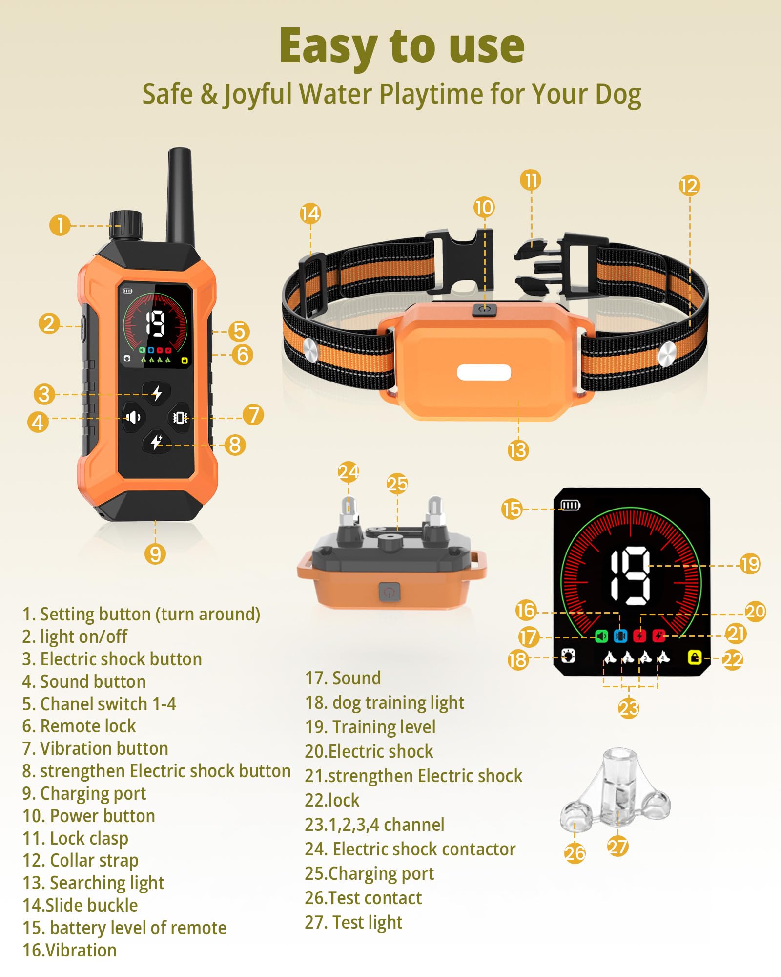 HRRVEE shock collar packaging with warranty and 24/7 support