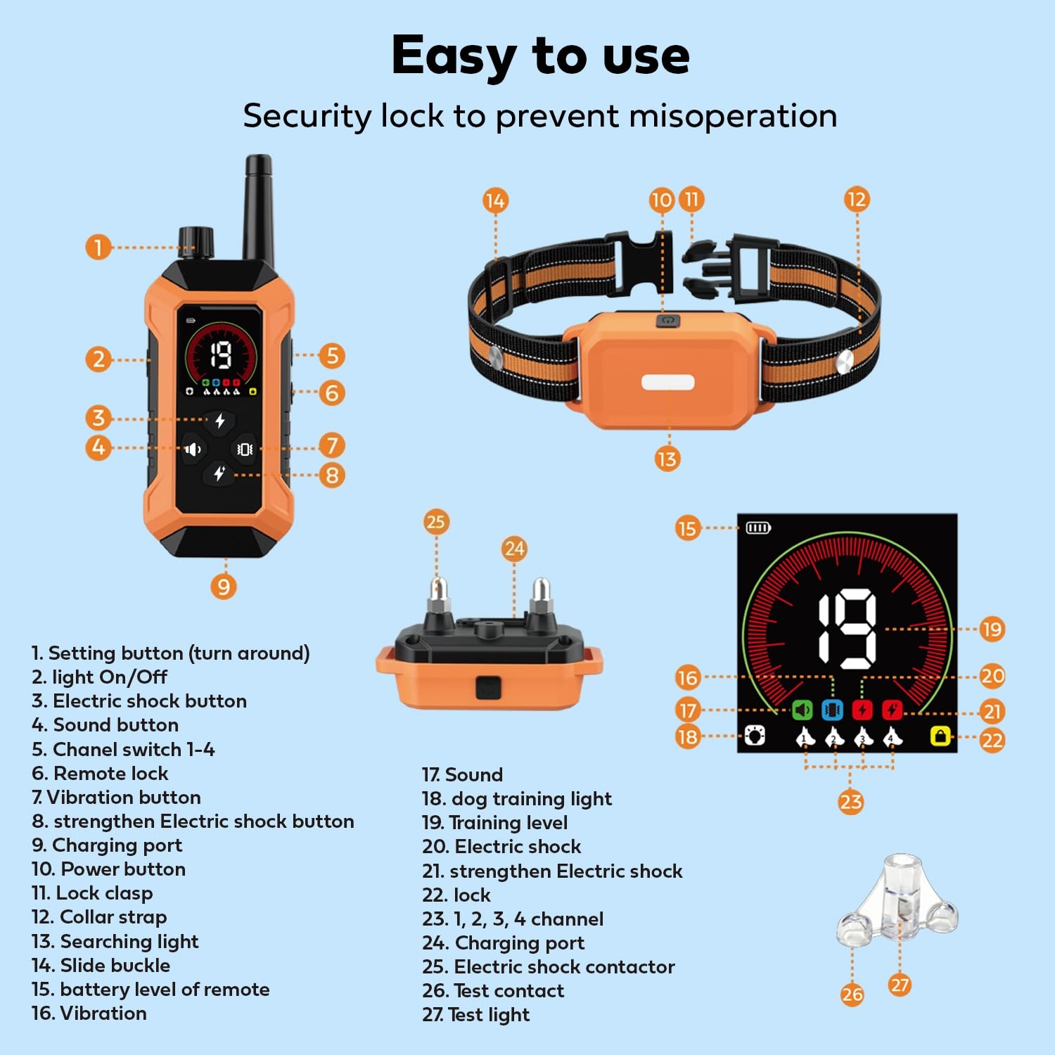 HRRVEE orange-black collar pack showing color options for quick identification.