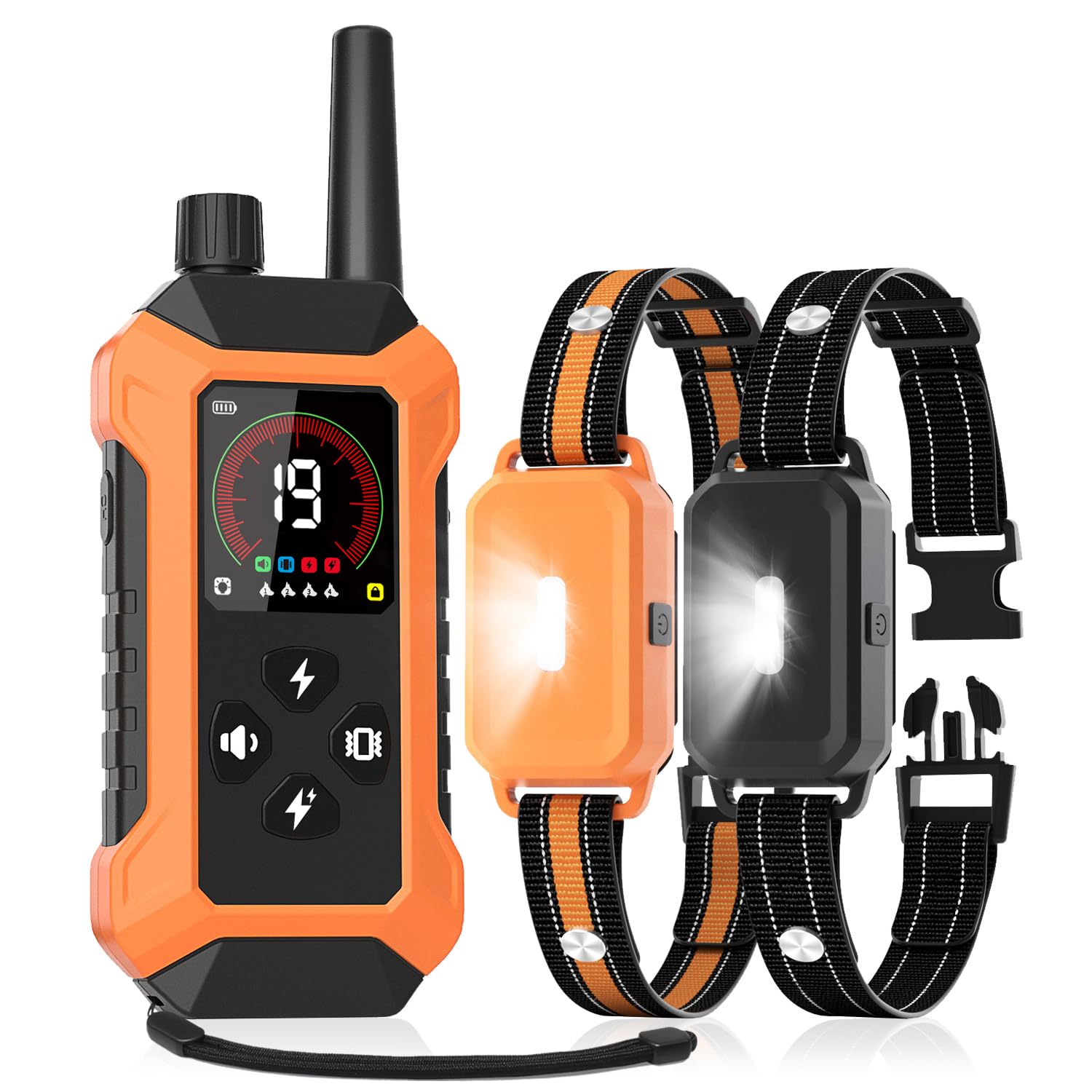 HRRVEE two-dog collars remote setup for dual training outdoors.