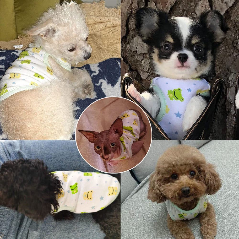 HRTTSY dog apparels green frog style ideal for small breeds.