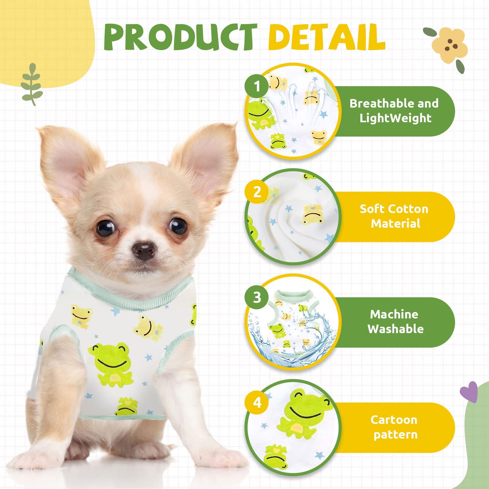 HRTTSY small dog shirt model puppy wearing for real-life appeal.