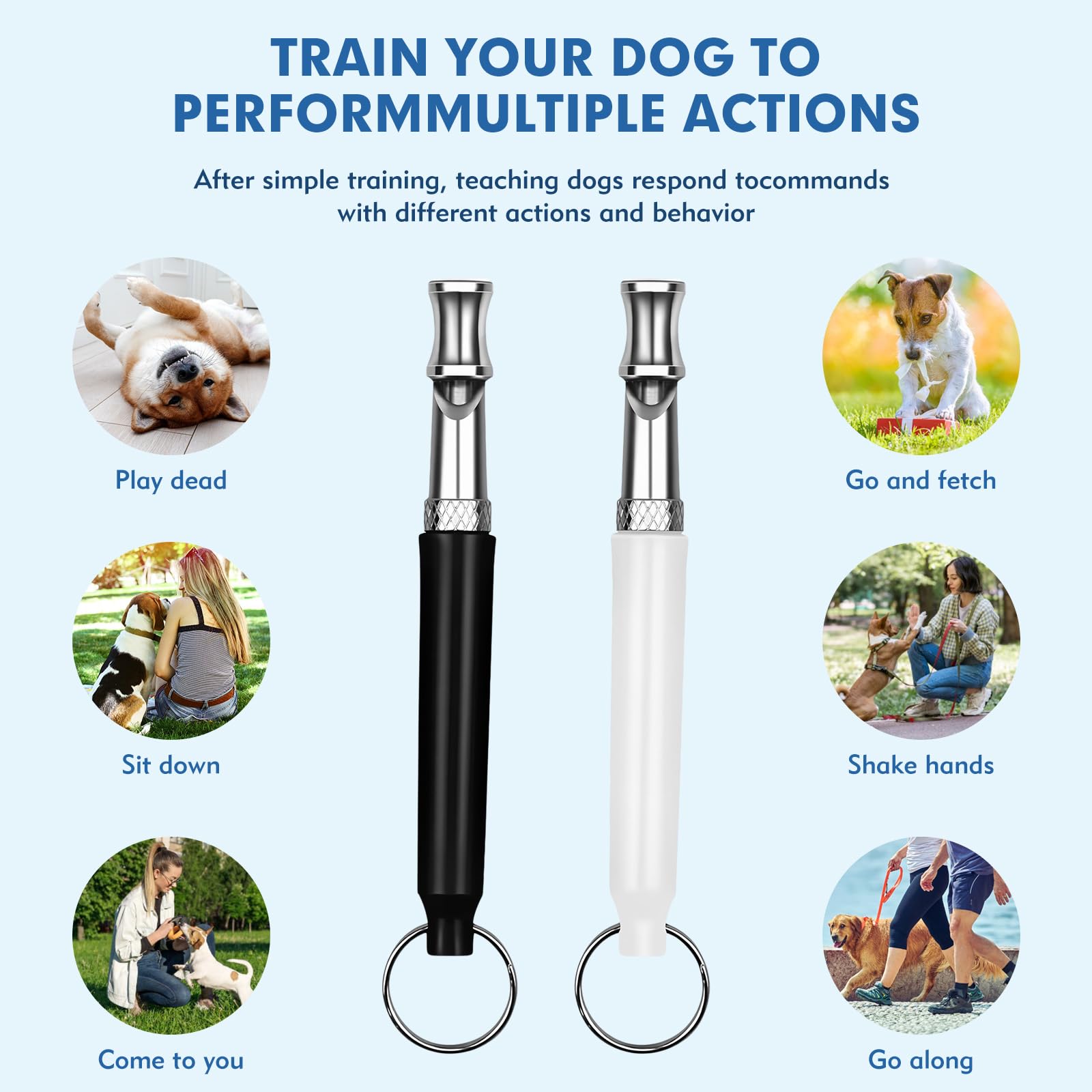 HRXMS dog whistle with 28-inch lanyard for hands-free training.