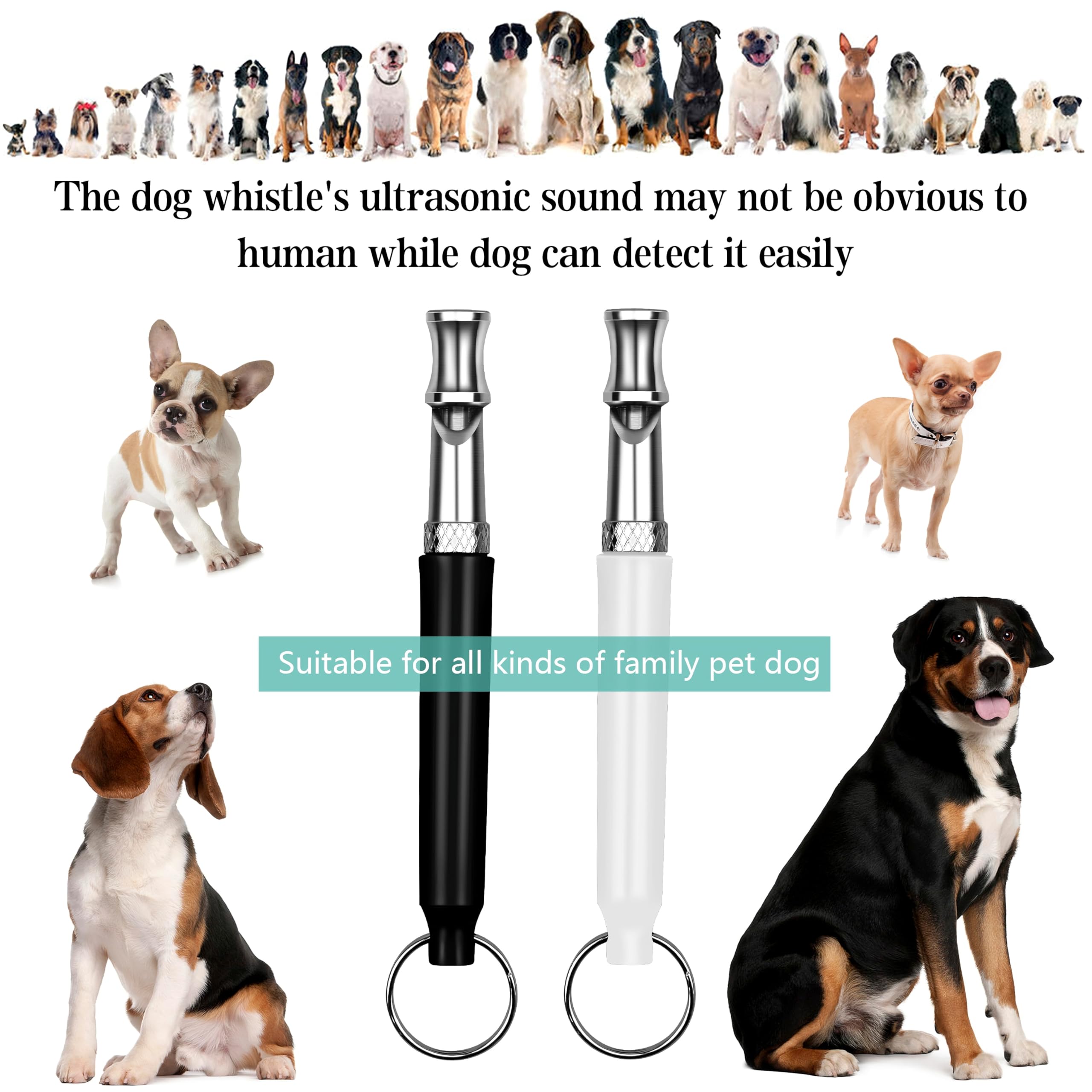 HRYYDS 2-pack with black and white whistles packaged together.