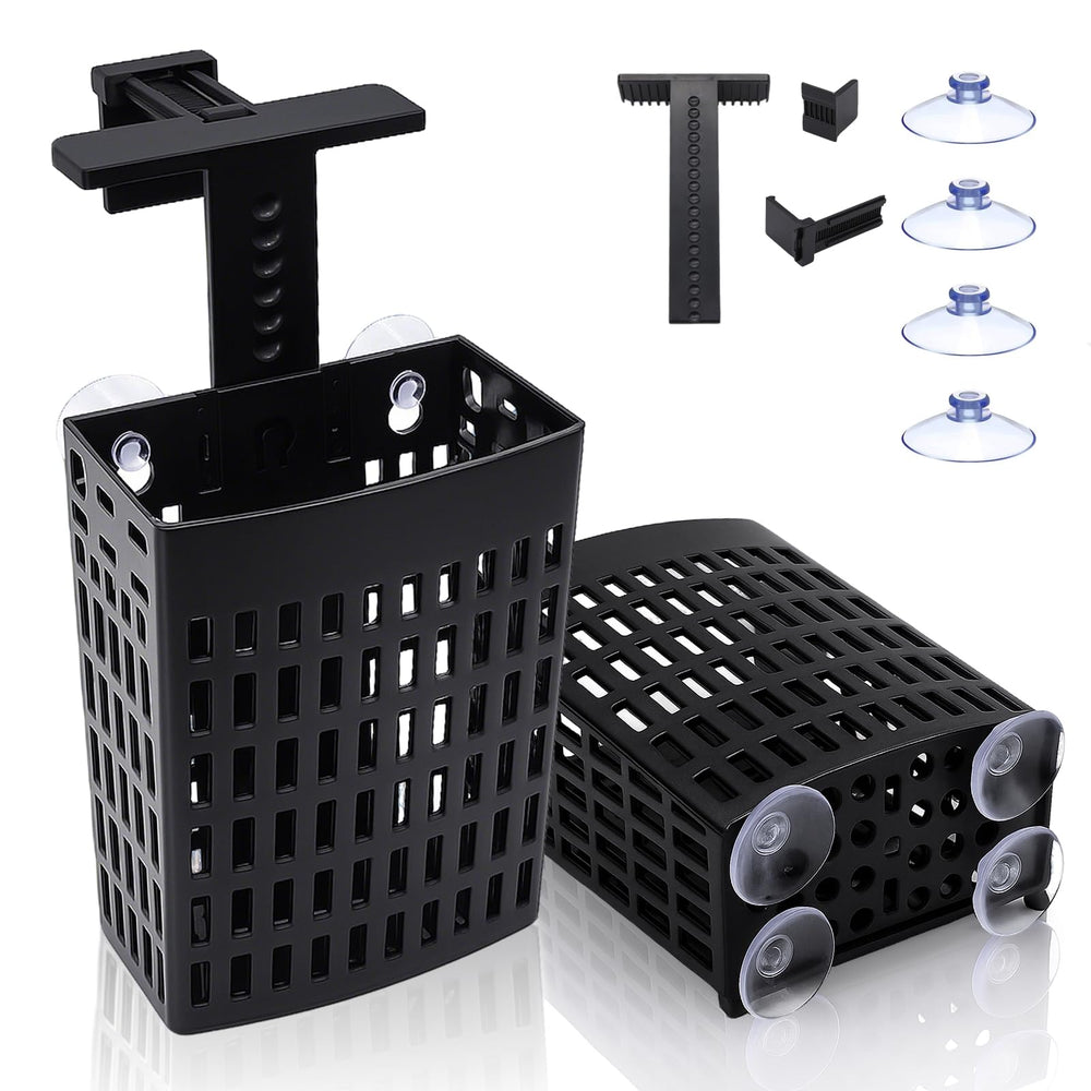HSDJLXZ aquarium plant holder wall mount demonstrates versatile mounting for rimmed or rimless tanks.