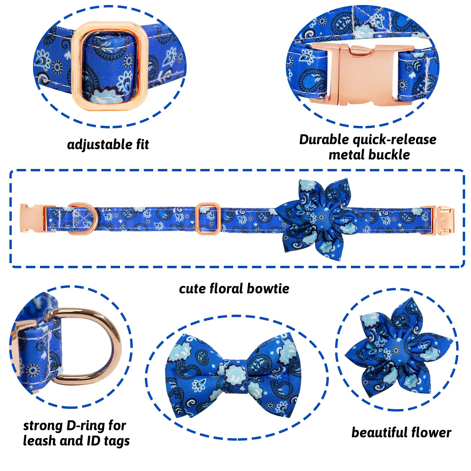 HSIGIO bluepaisley-collar for a comfortable, skin-friendly fit
