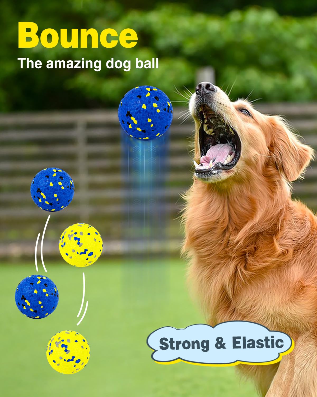 HSIGIO dog balls 3in outdoor play in grass or yard