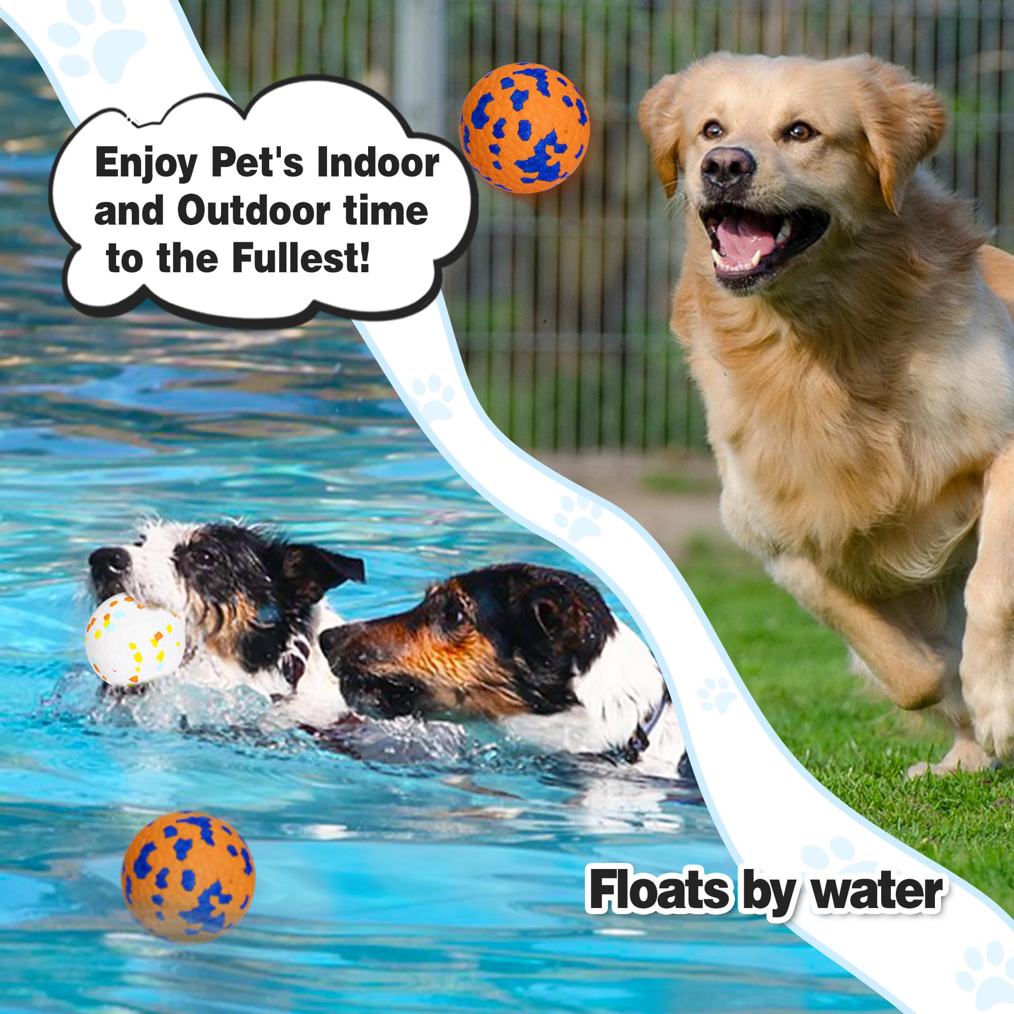 HSIGIO 4-pack durable dog balls for long-lasting play sessions