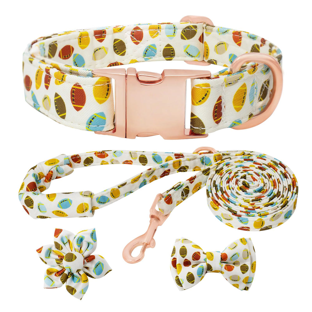 HSIGIO dog collar floral bowtie enhances daily walks with cute, comfortable style.