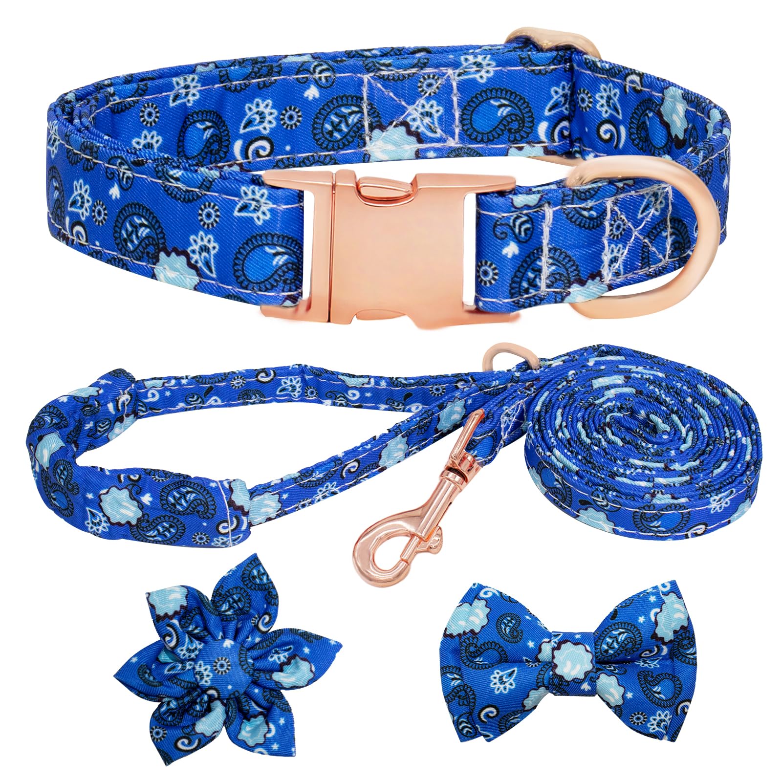 HSIGIO floral-bowtie-collar on a dog for stylish daily wear