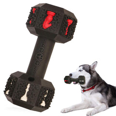 Hswaye dog chew toy dumbbell front view promises durable chewing for tough chewers.