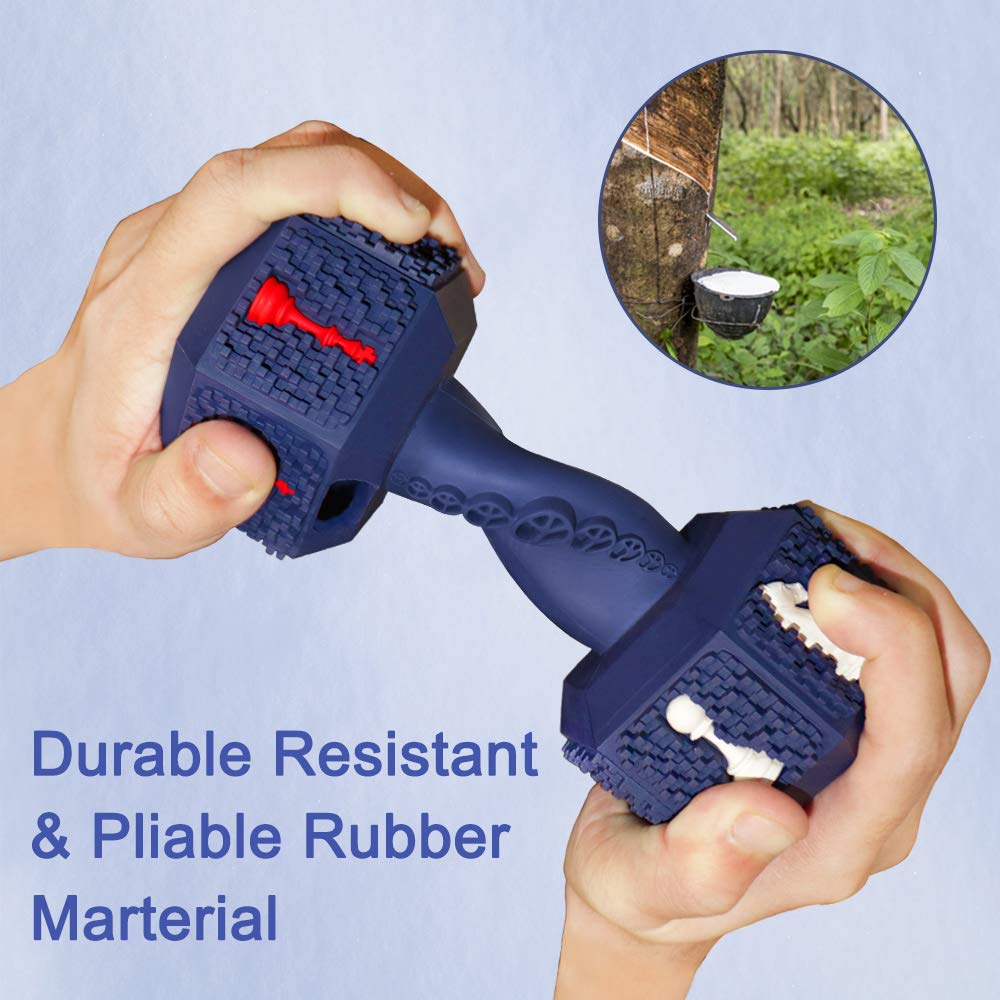 Hswaye interactive dog toy blue designed for treat stuffing to boost engagement.