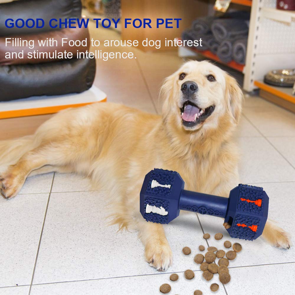 Hswaye treat-stuffer dumbbell blue encourages sniffing and rewarding playtime.
