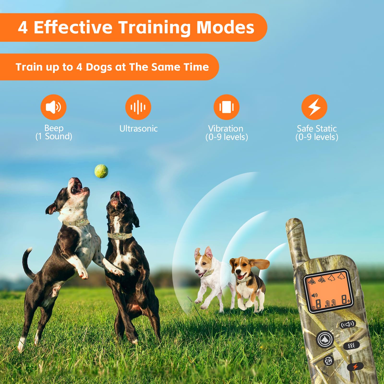 HTCUTO ultrasonic trainer mode demonstrates bark control frequency