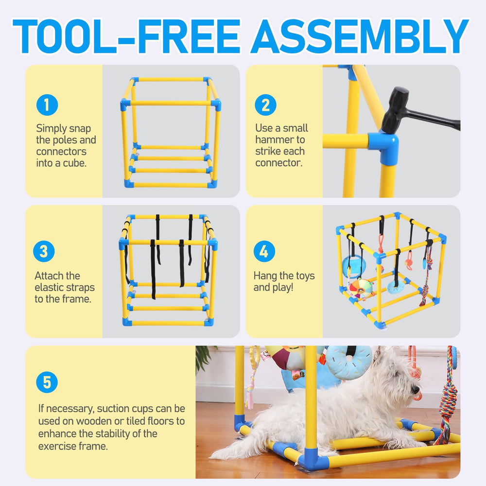 Huagerl Puppy Play Gym PVC frame showcasing durable construction