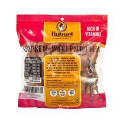 Hubert Premium Dog Treats chicken-sweet-potato wrap highlights tasty training reward.