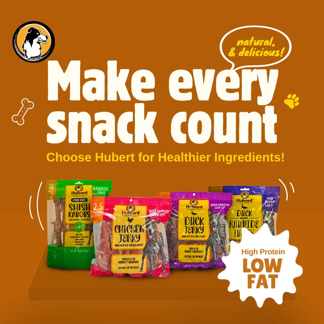 Hubert Premium Dog Treats dog enjoying snack during playtime scene.