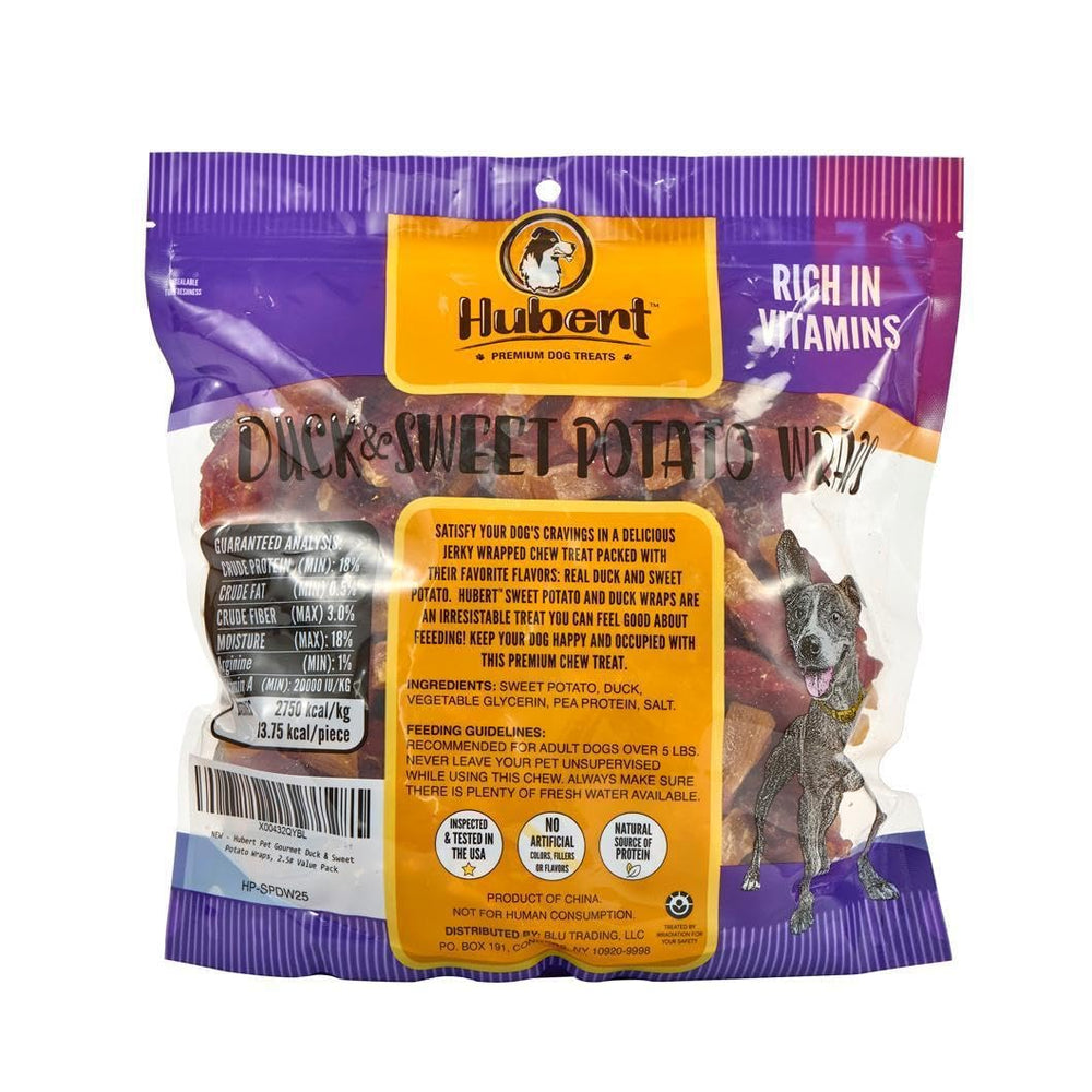 Hubert Premium Duck and Sweet Potato Wraps 2.5-lb value pack.