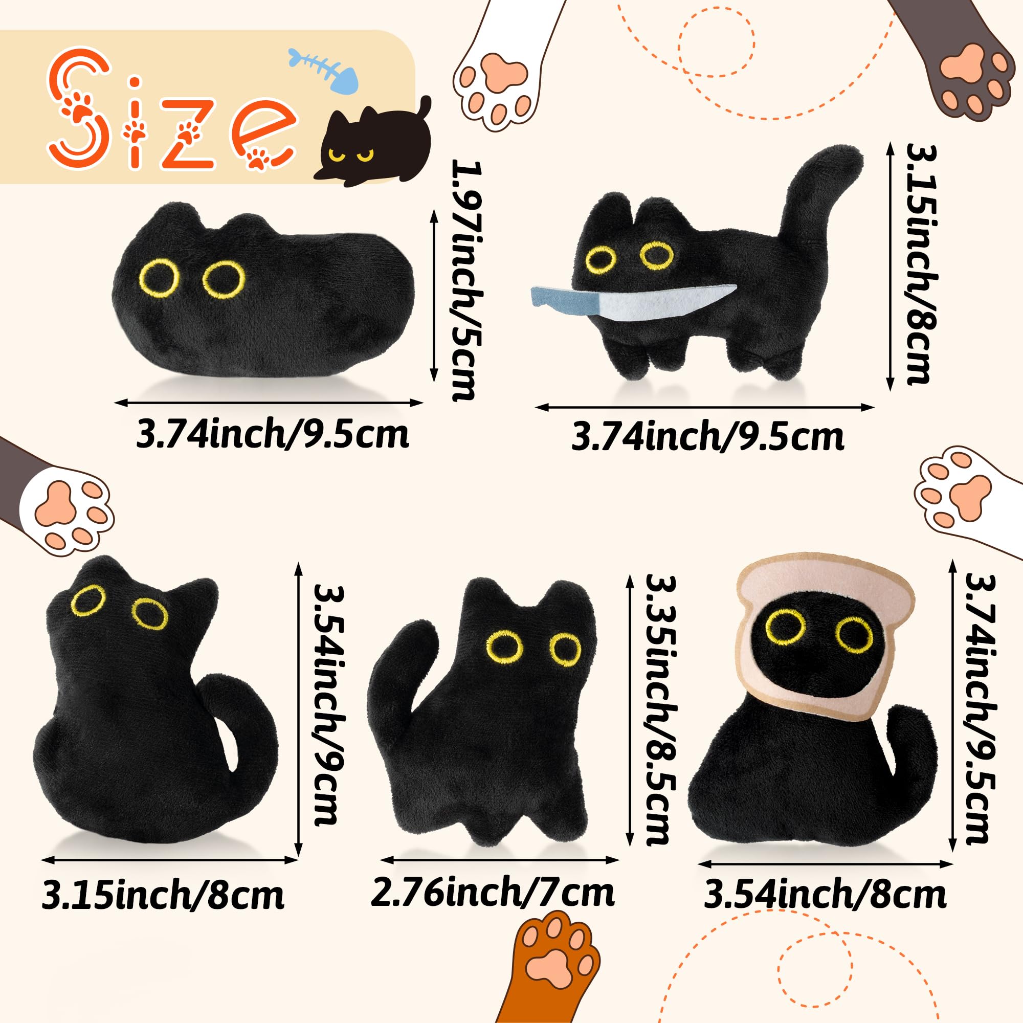 HubirdSall black cat design toys offer soft batting, safe materials, and playful appeal.
