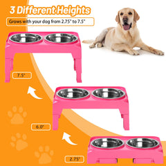 Hubulk three height adjustable stand supports ergonomic feeding as dogs grow.