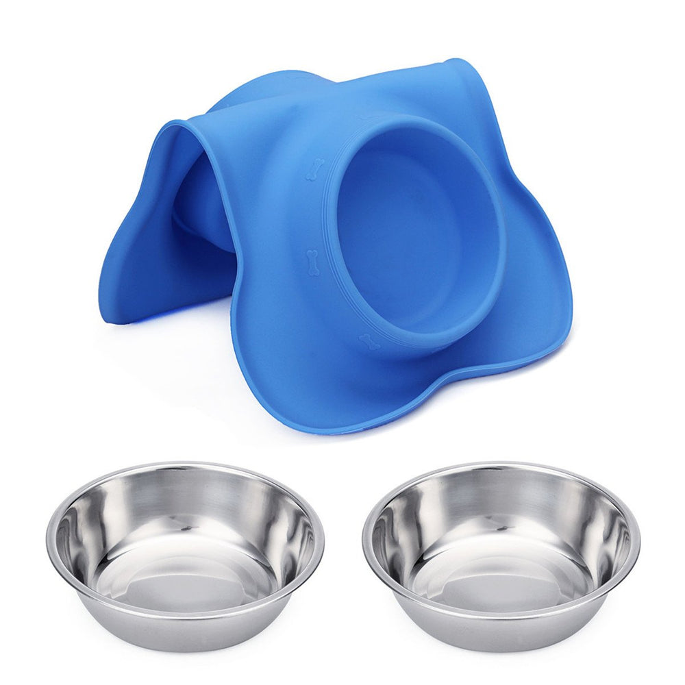Hubulk blue-dog-bowls add color and daily durability