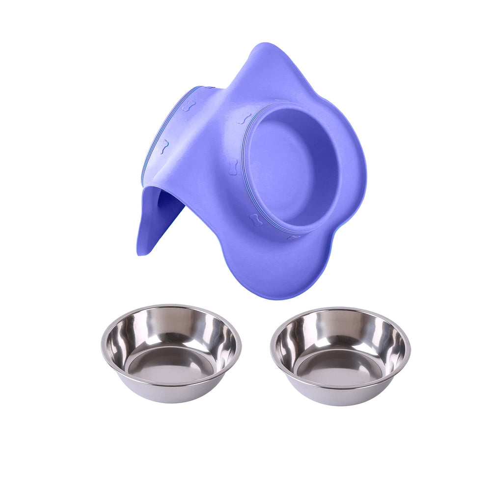 Hubulk conjunto morado de tazones para hora de la comida, orden y comodidad