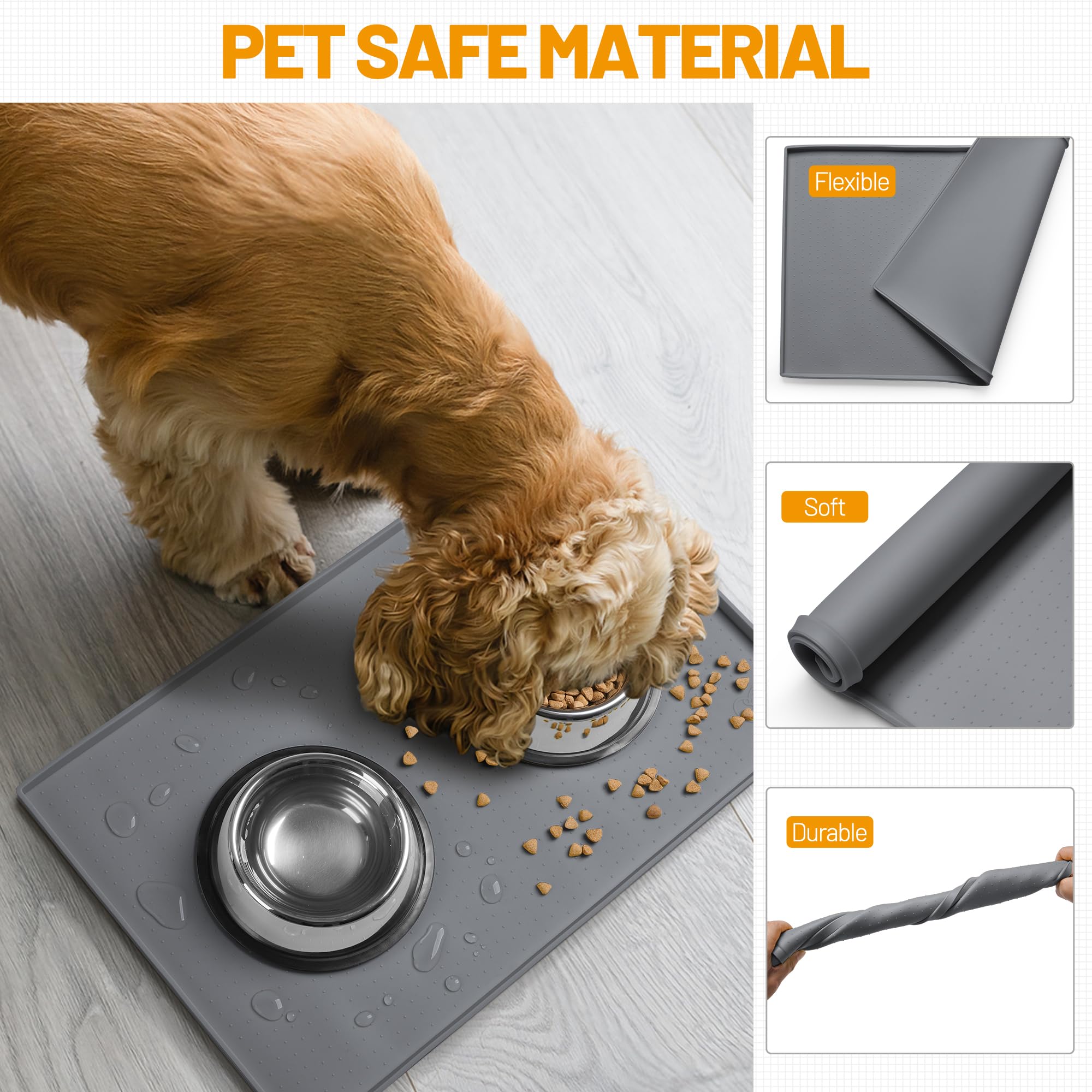Hubulk dishwasher-safe dog feeding mat for easy cleanup.