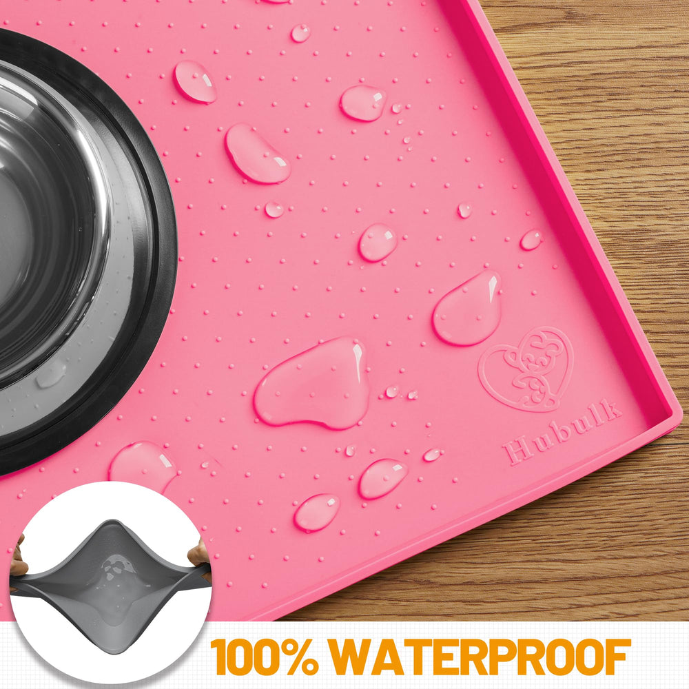 Hubulk dishwasher-safe dog mat simplifies cleanup after meals.