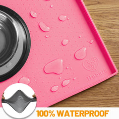 Hubulk dishwasher-safe dog mat simplifies cleanup after meals.