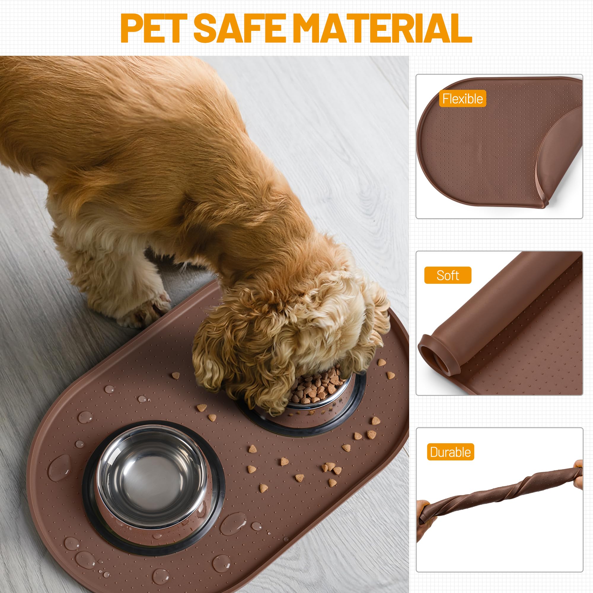 Hubulk dishwasher-safe pet feeding mat ready for quick cleanup after meals.