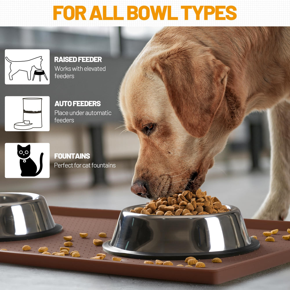 Hubulk 19x12 inch mat fits standard bowls and feeders.